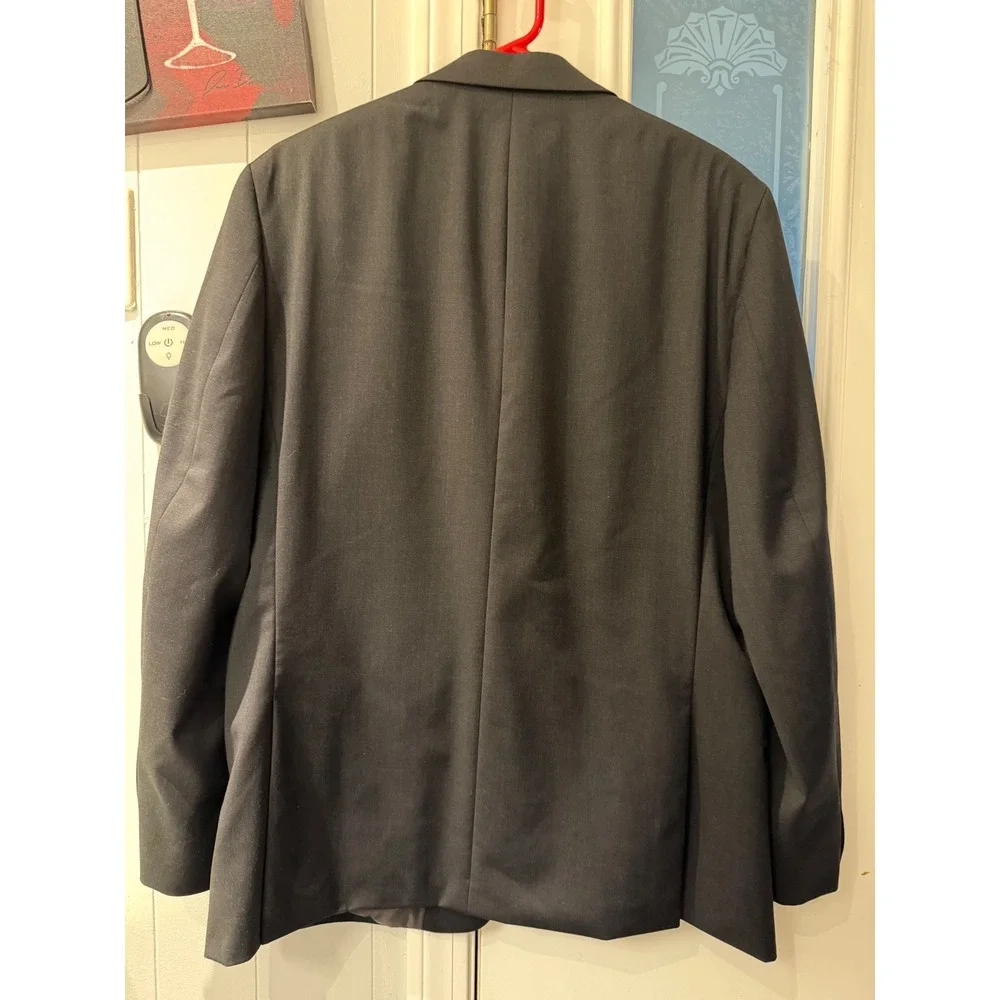 Calvin Klein Mens Blazer Charcoal Grey Wool Blend Suit Jacket 42R 4900082221